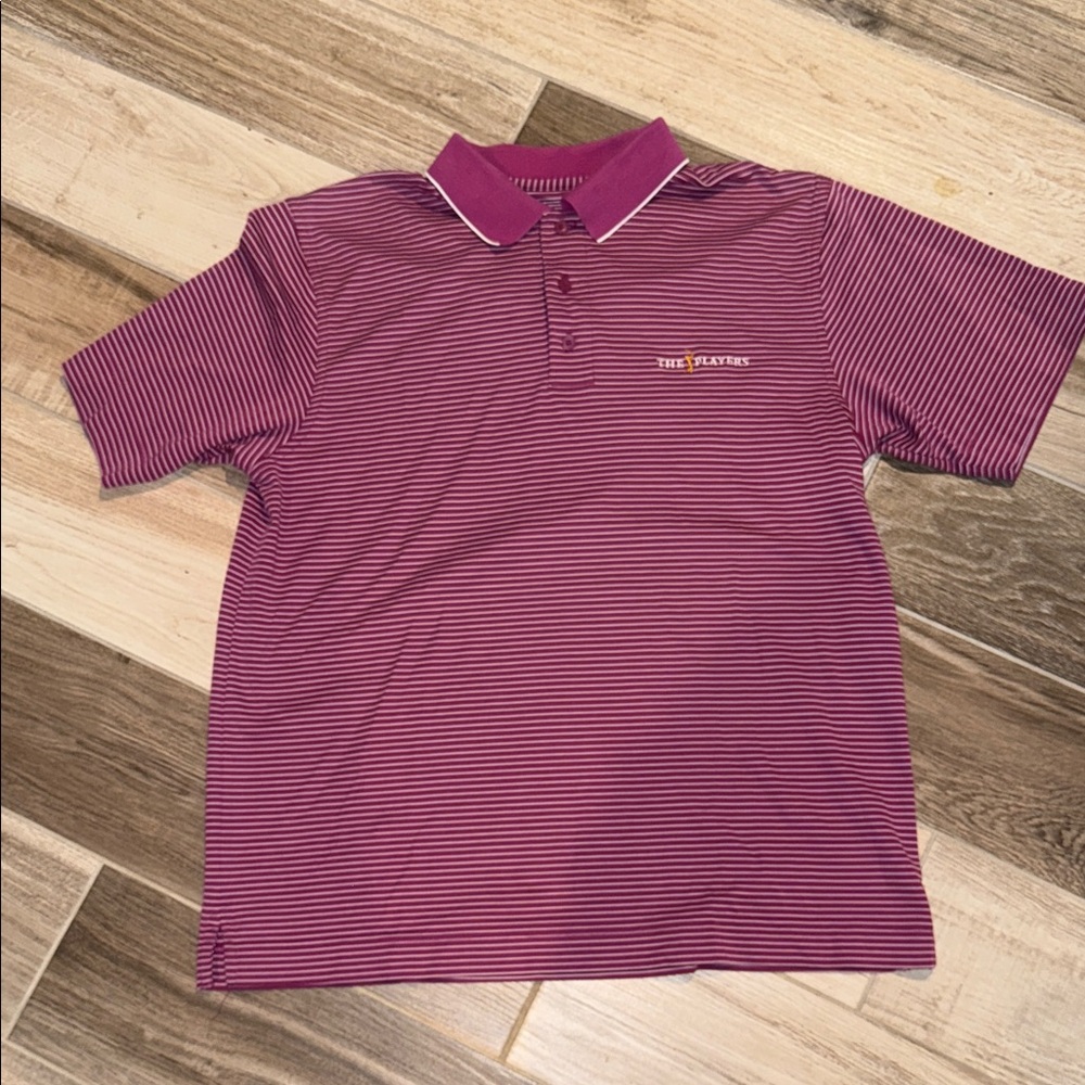 Magenta Striped THE PLAYERS club Polo Shirt M